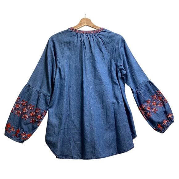 Given Kale Embroidered double tassel boho tops size L - Picture 3 of 6